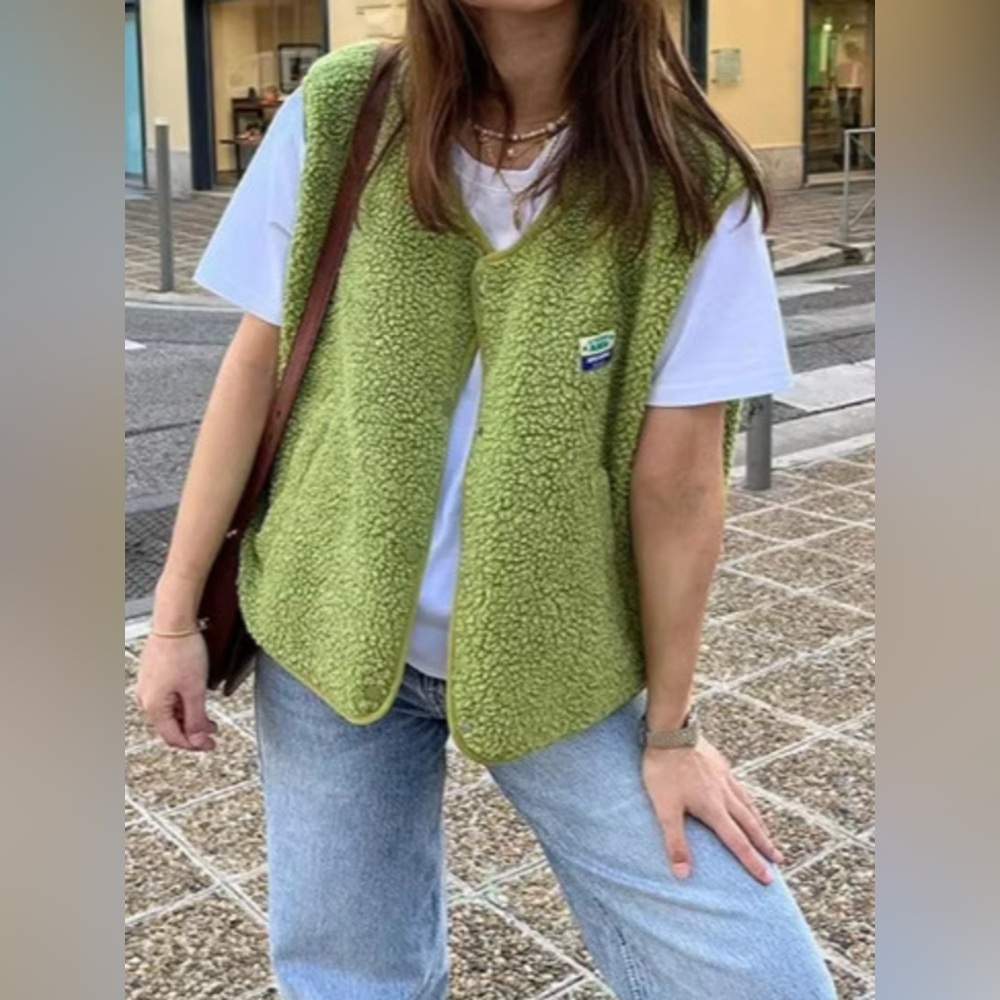 Snap Down Sherpa Vest Coat